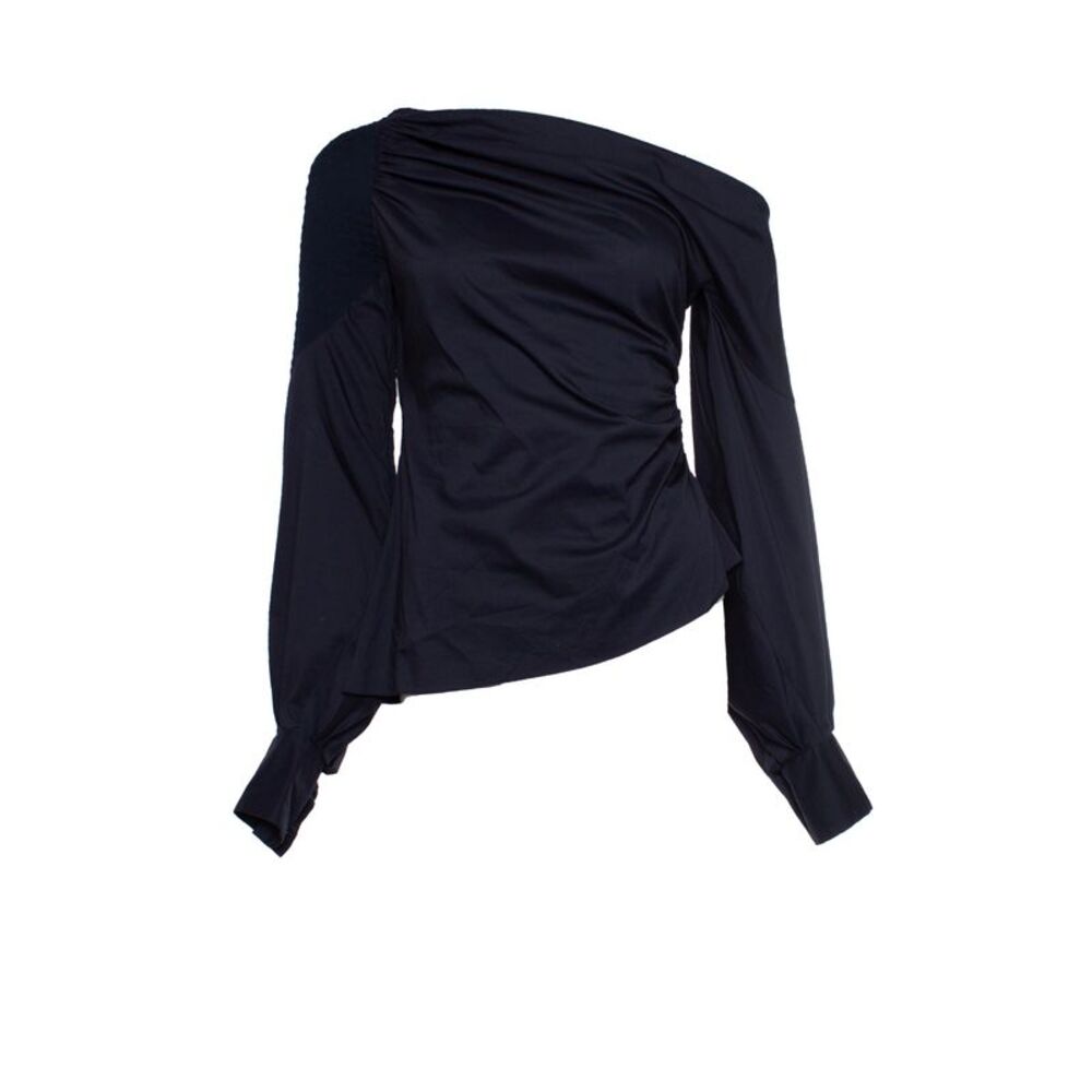 Peter Pilotto dark blue assymetric off shoulder top